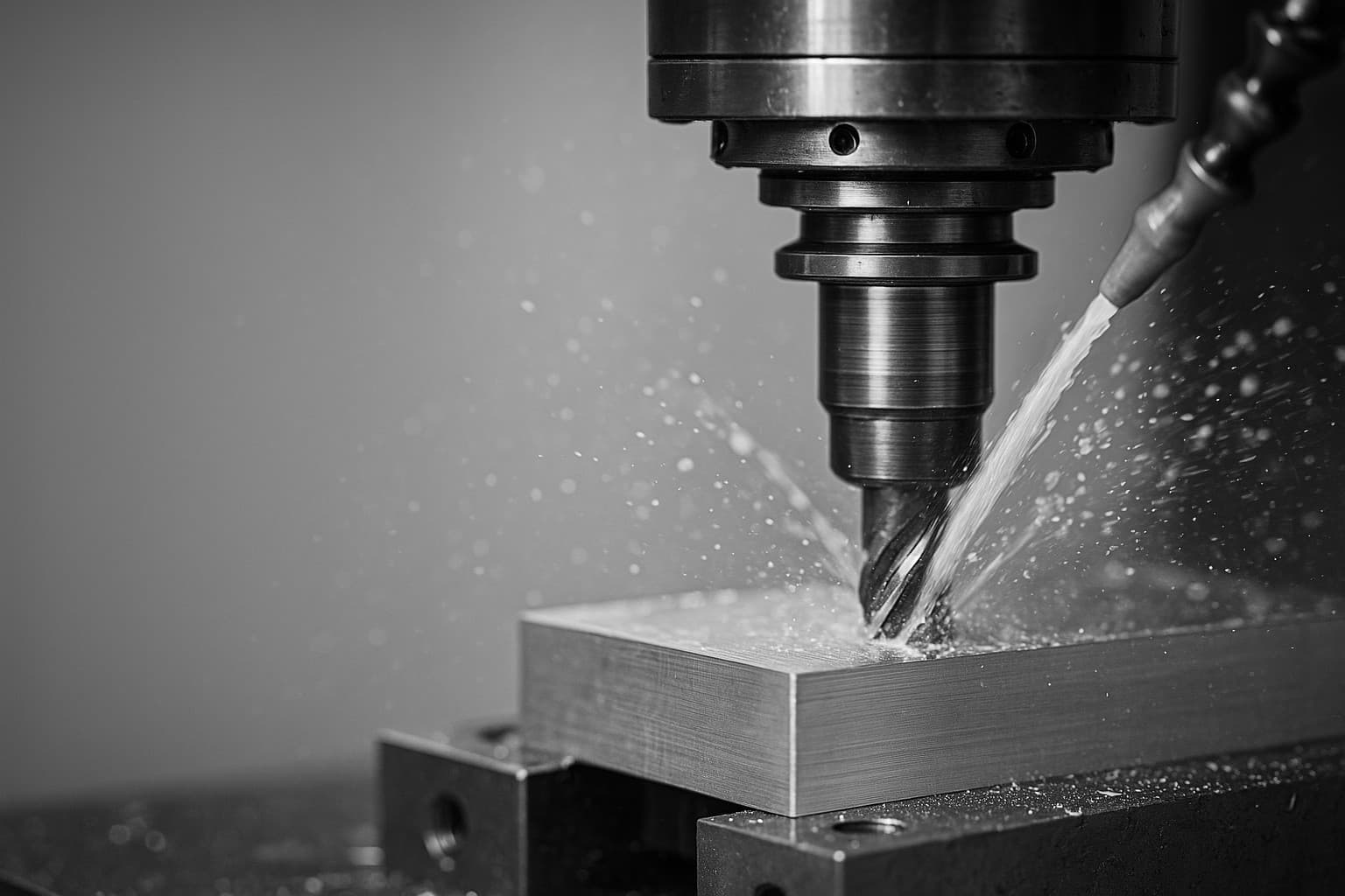 CNC drill head machining aluminum